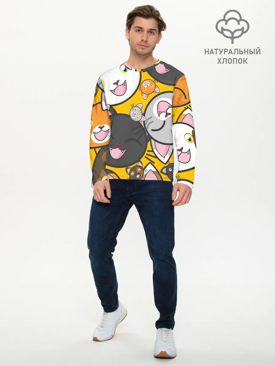 Мужской лонгслив базовый / КОТЫ