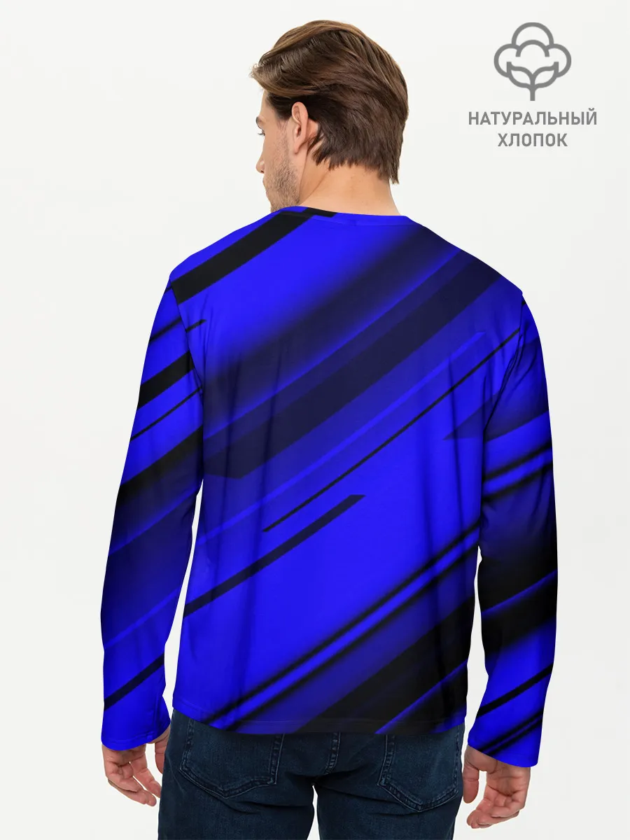 Мужской лонгслив базовый / Blue and Black
