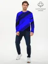 Мужской лонгслив базовый / Blue and Black