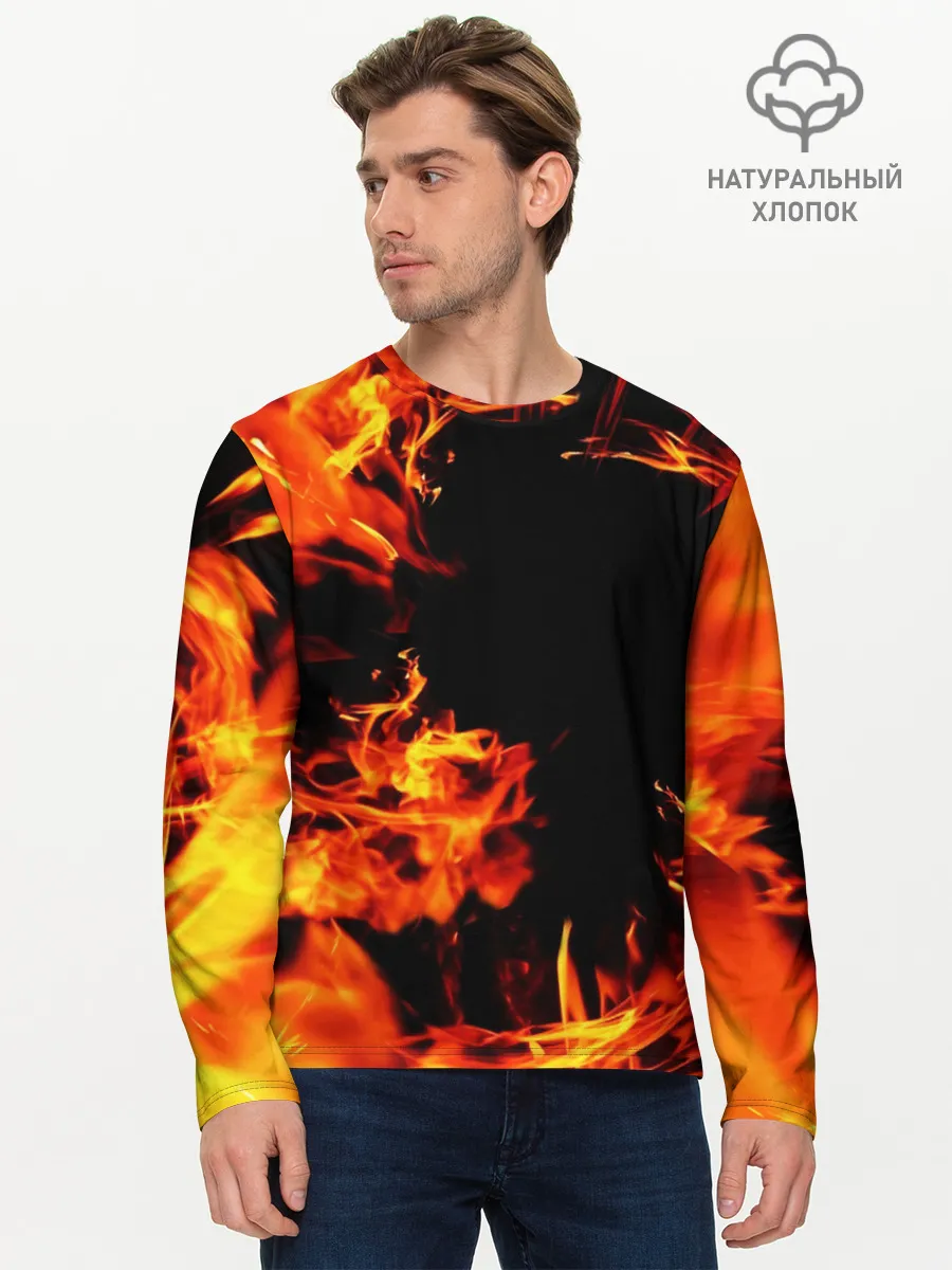 Мужской лонгслив базовый / ОГОНЬ | FIRE