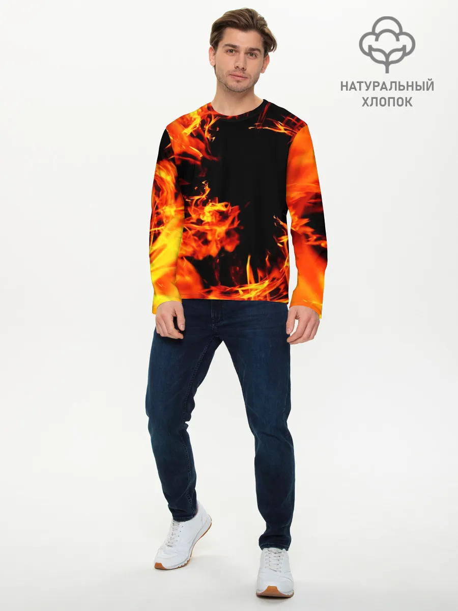 Мужской лонгслив базовый / ОГОНЬ | FIRE
