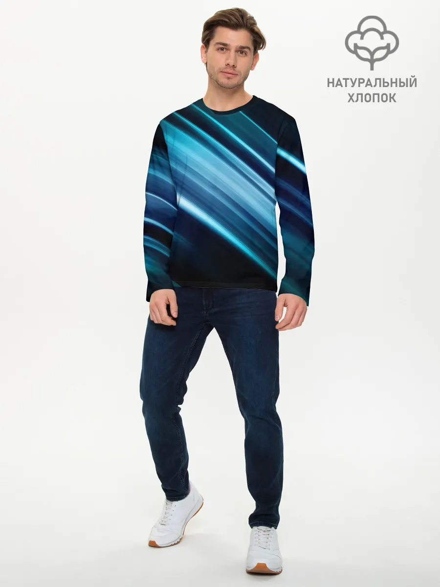 Мужской лонгслив базовый / GEOMETRY STRIPES