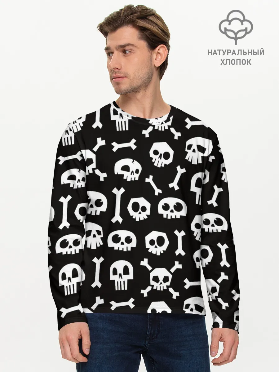 Мужской лонгслив базовый / Черепушки