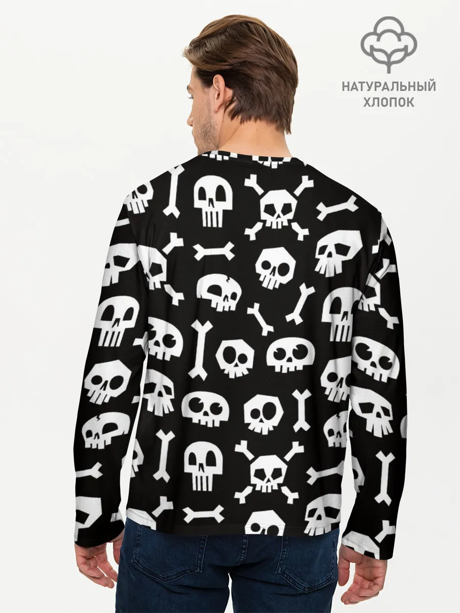 Мужской лонгслив базовый / Черепушки