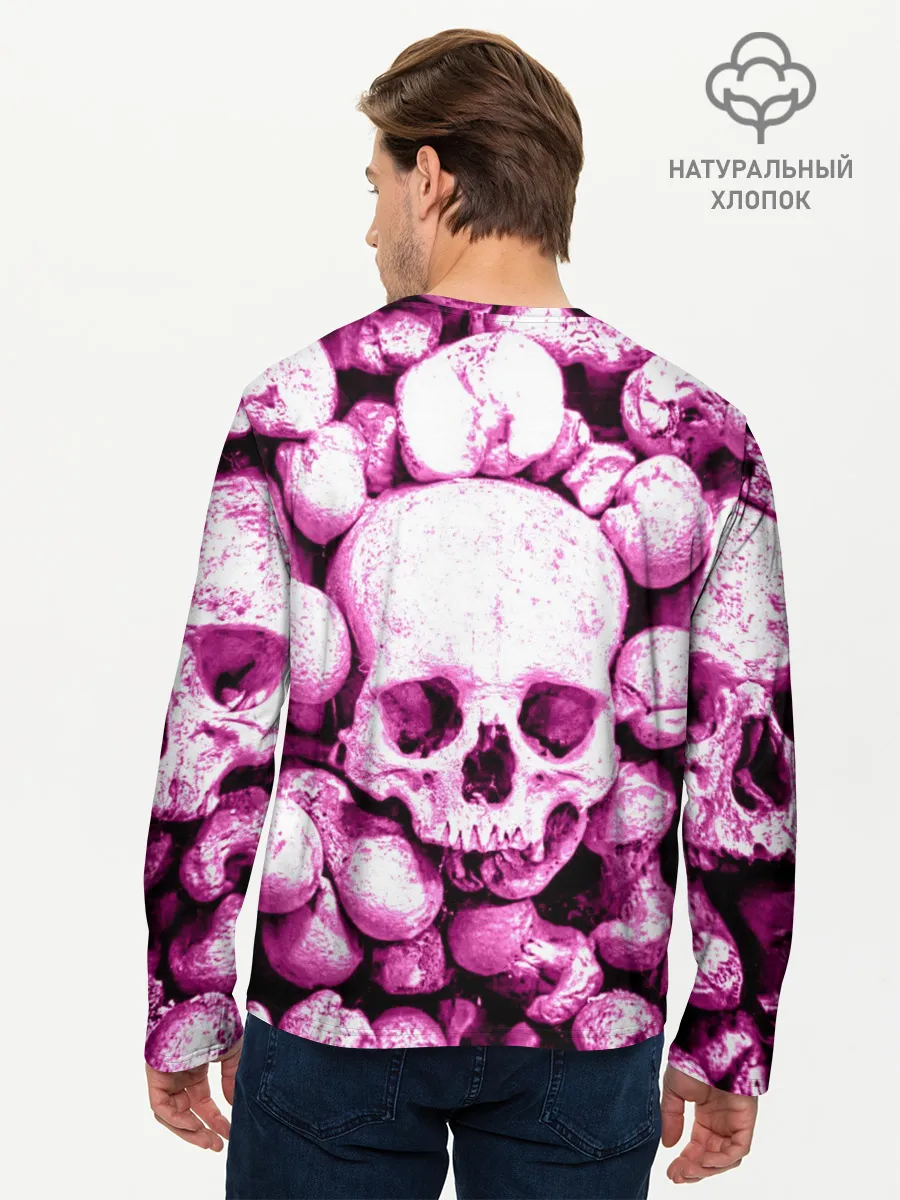 Мужской лонгслив базовый / череп