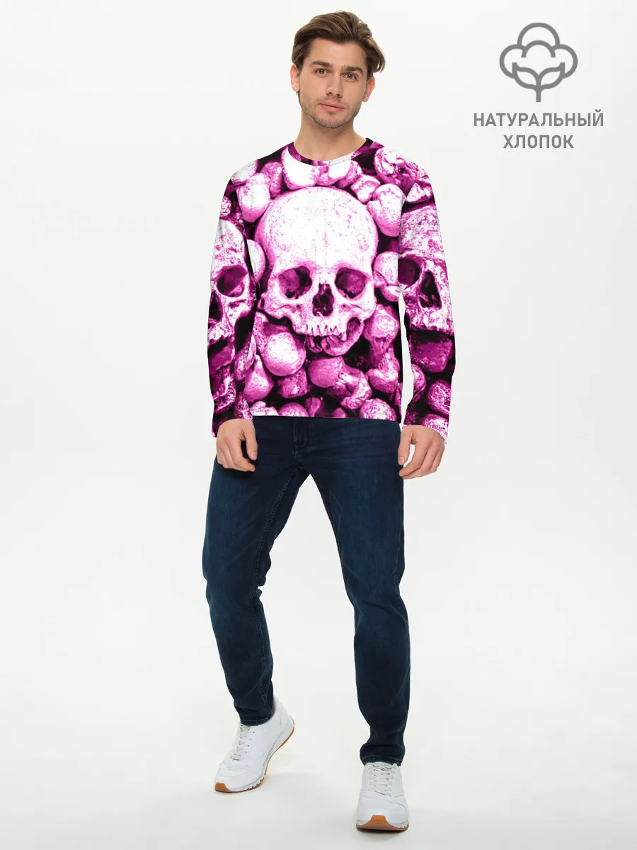 Мужской лонгслив базовый / череп