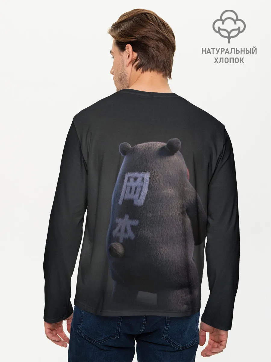 Мужской лонгслив базовый / Kumamon прикрылся