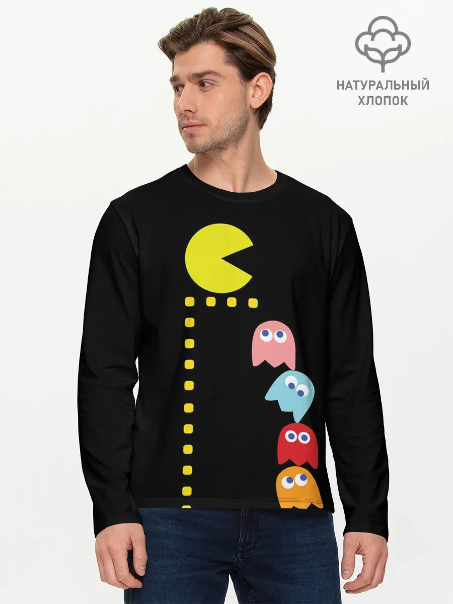 Мужской лонгслив базовый / Pac-man