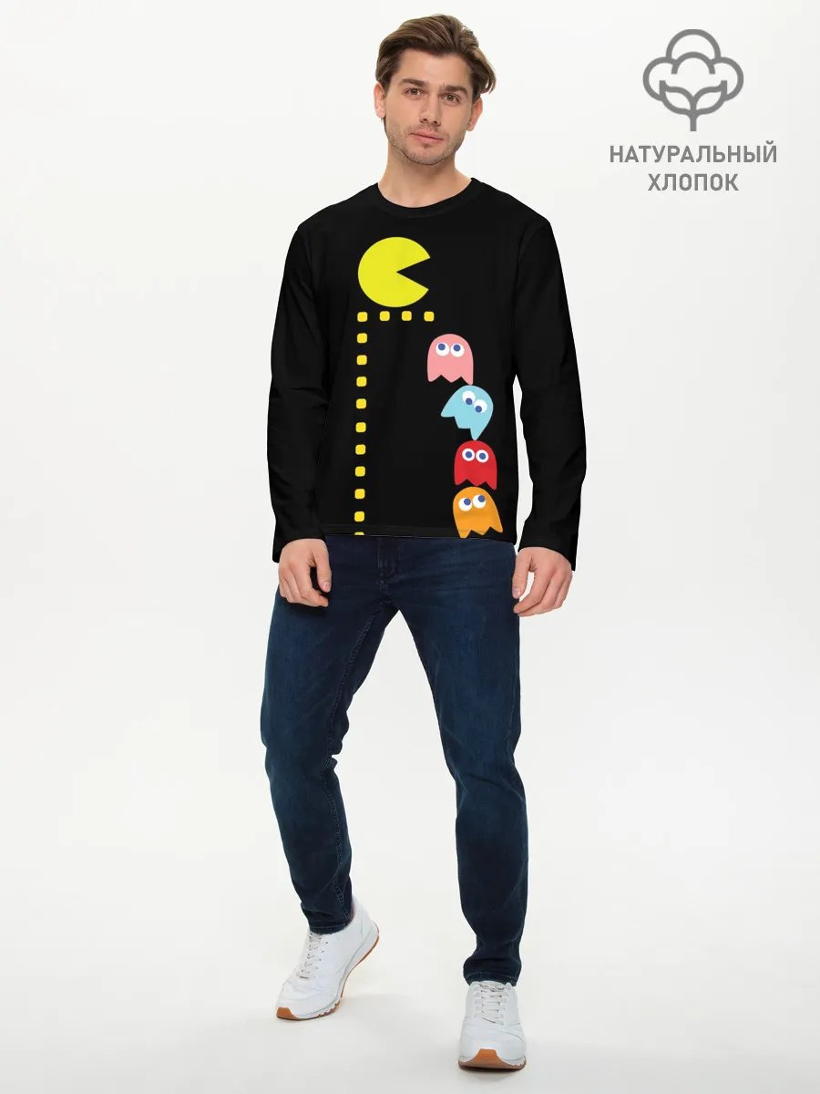 Мужской лонгслив базовый / Pac-man