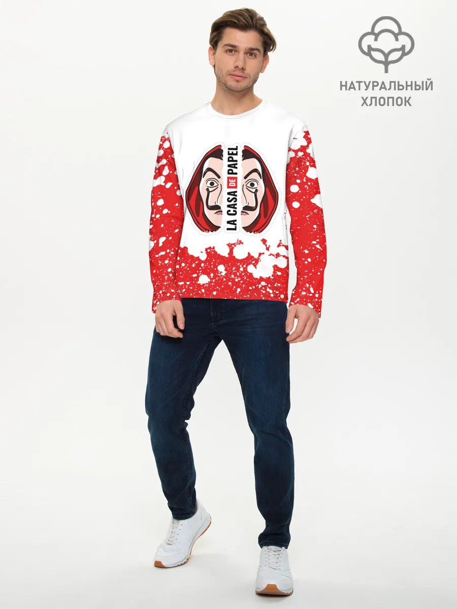Мужской лонгслив базовый / Бумажный дом | La Casa de Papel