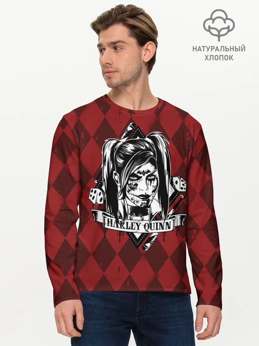 Мужской лонгслив базовый / Harley Quinn