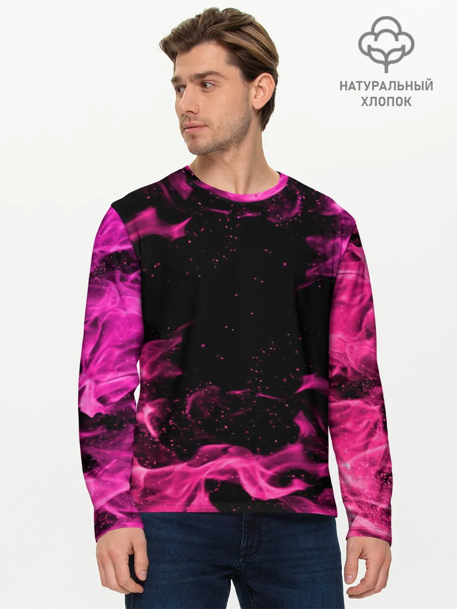 Мужской лонгслив базовый / ОГОНЬ НЕОН