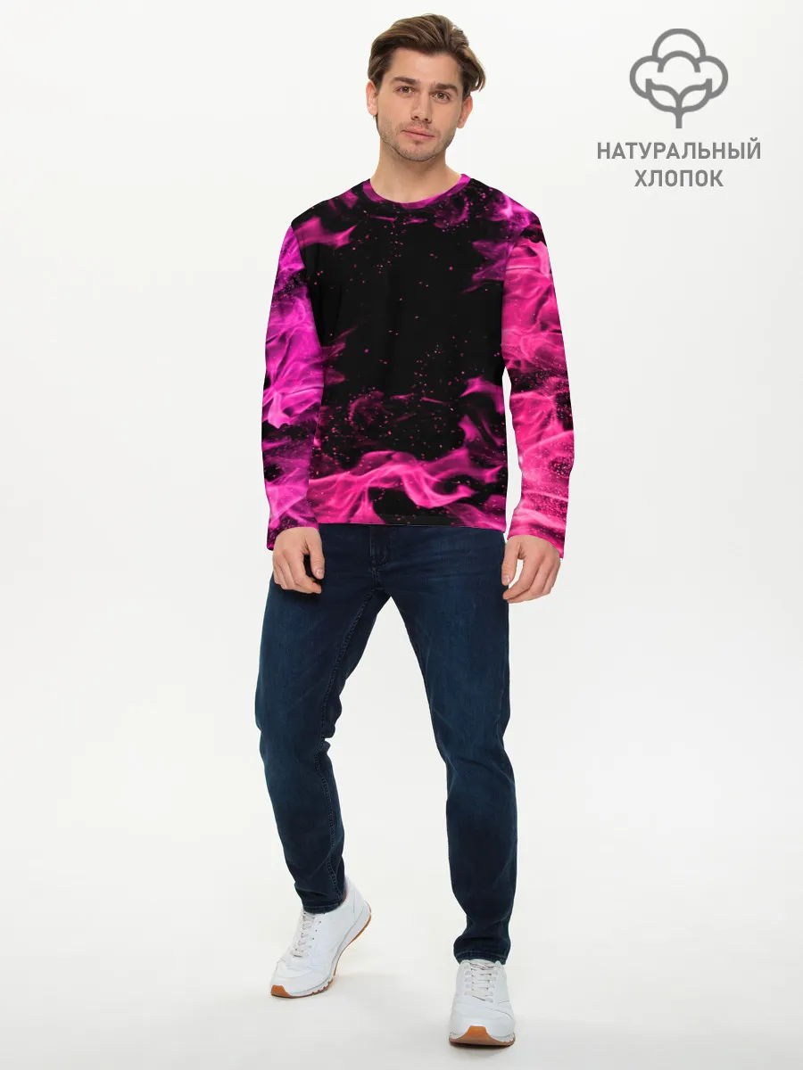 Мужской лонгслив базовый / ОГОНЬ НЕОН