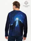 Мужской лонгслив базовый / Волки силуэты звездное небо