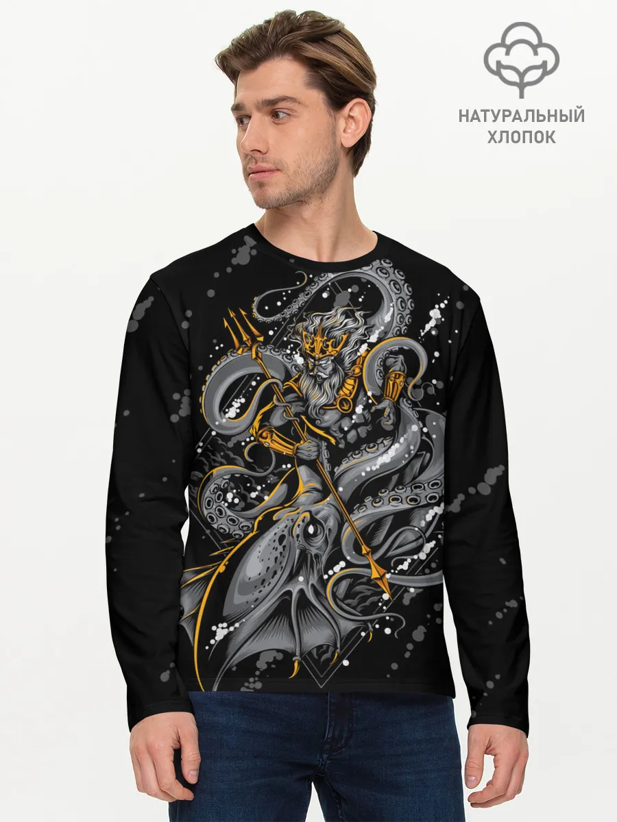 Мужской лонгслив базовый / Сражение Зевса