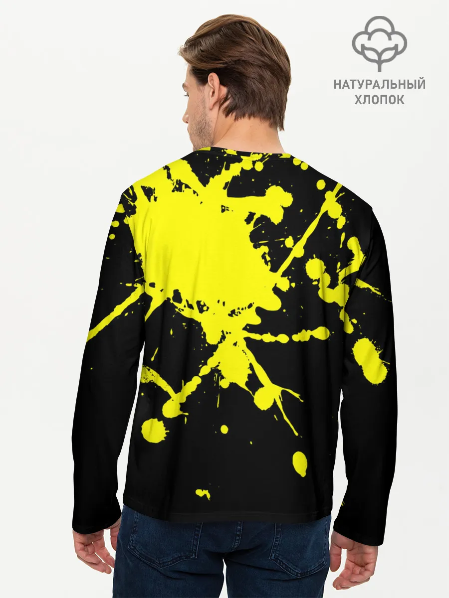 Мужской лонгслив базовый / Хвост Феи желтые брызги