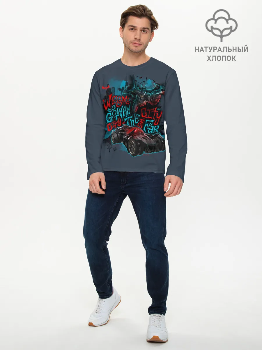 Мужской лонгслив базовый / Batman: Arkham Knight