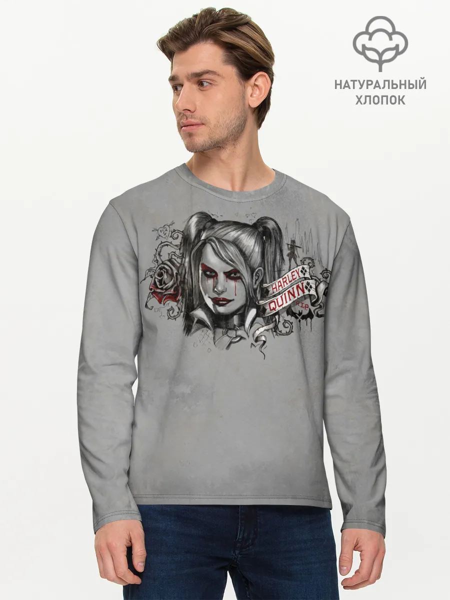Мужской лонгслив базовый / Harley Quinn