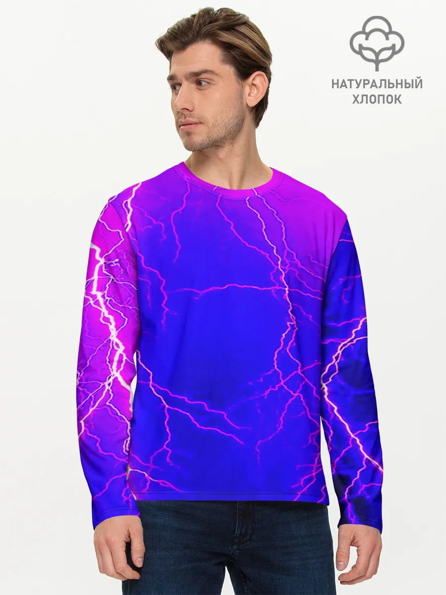 Мужской лонгслив базовый / НЕОНОВАЯ МОЛНИЯ