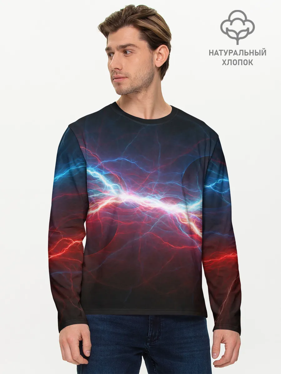 Мужской лонгслив базовый / СТОЛКНОВЕНИЕ МОЛНИЙ