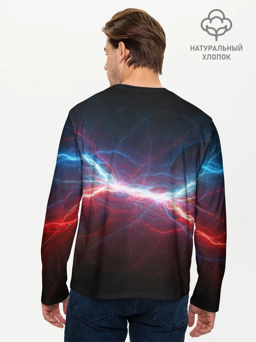 Мужской лонгслив базовый / СТОЛКНОВЕНИЕ МОЛНИЙ