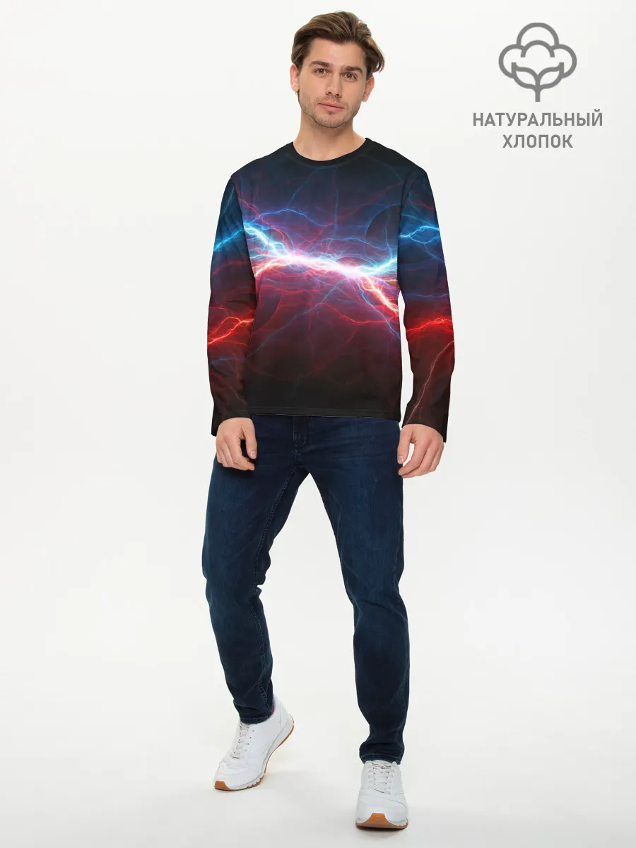 Мужской лонгслив базовый / СТОЛКНОВЕНИЕ МОЛНИЙ