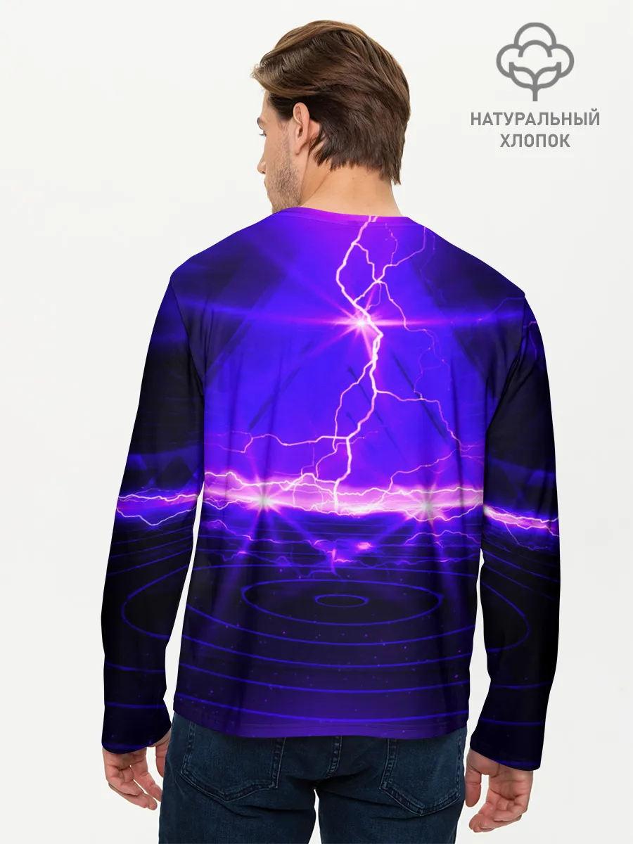 Мужской лонгслив базовый / НЕОНОВЫЕ МОЛНИИ