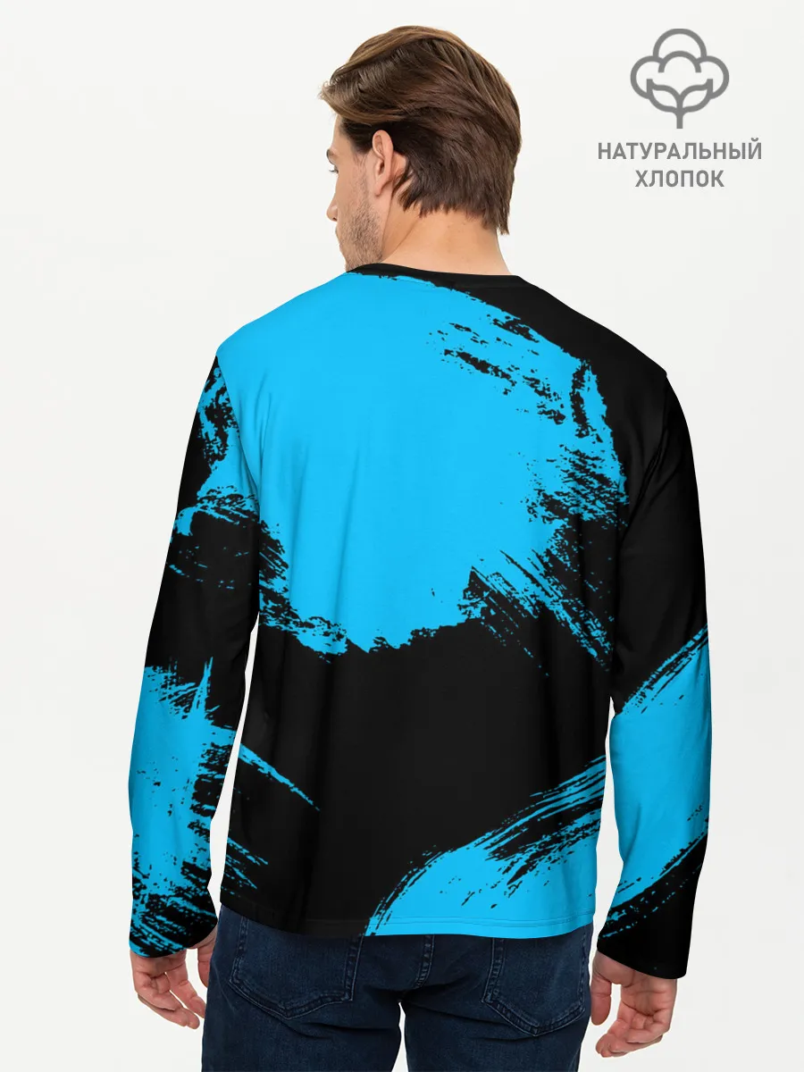 Мужской лонгслив базовый / Хвост Феи синие мазки