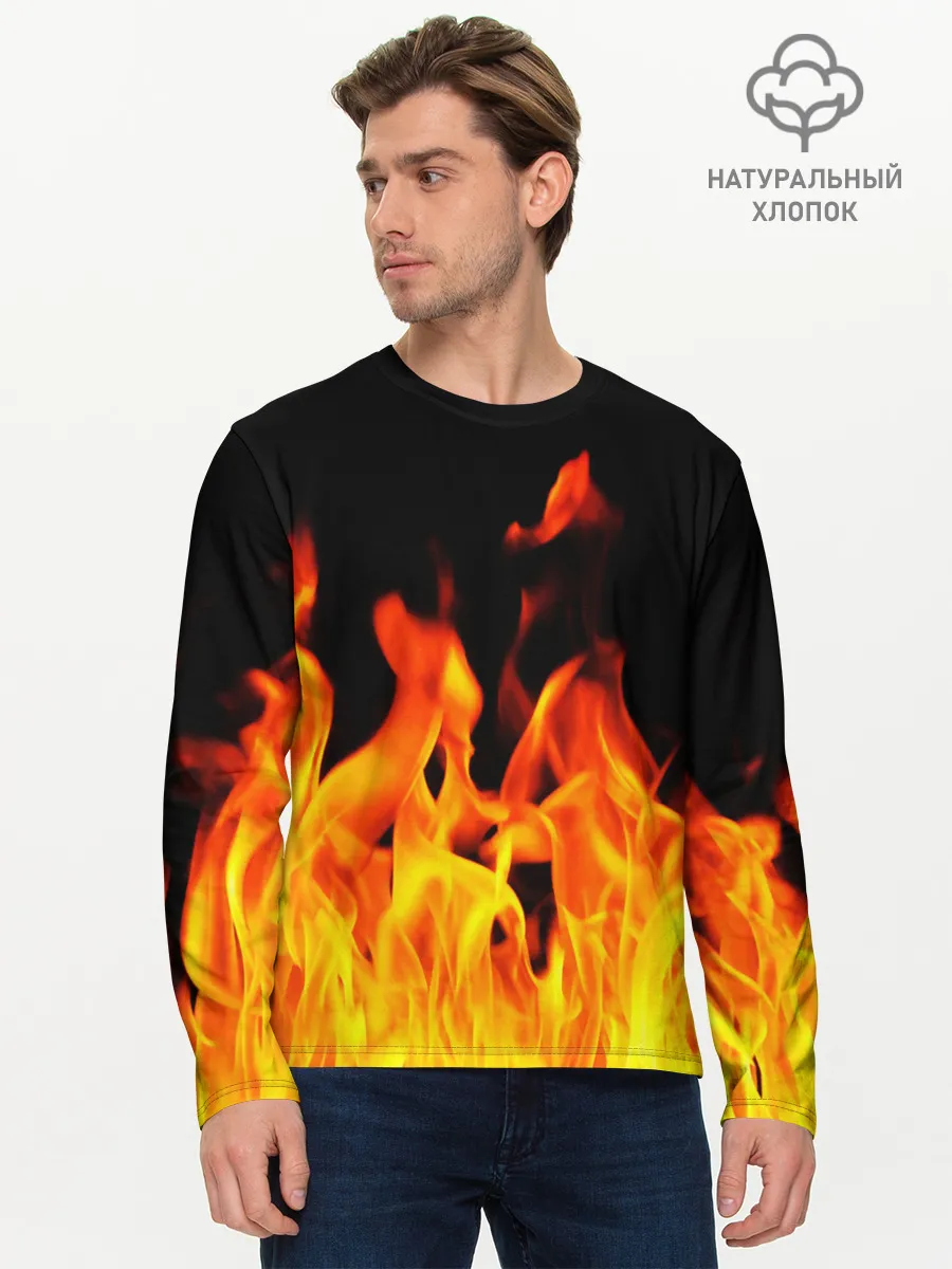Мужской лонгслив базовый / ОГНЕННЫЙ