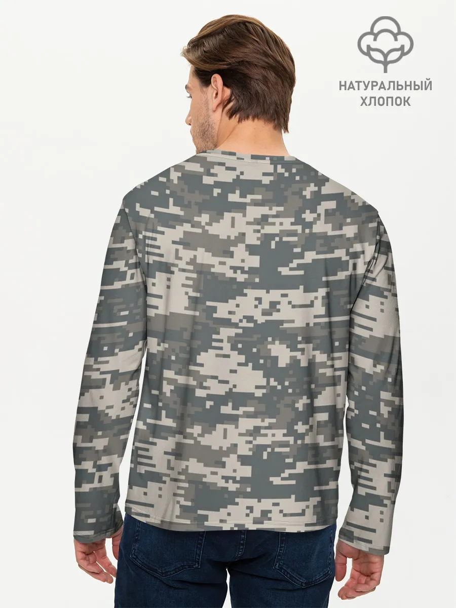 Мужской лонгслив базовый / Цифровой камуфляж