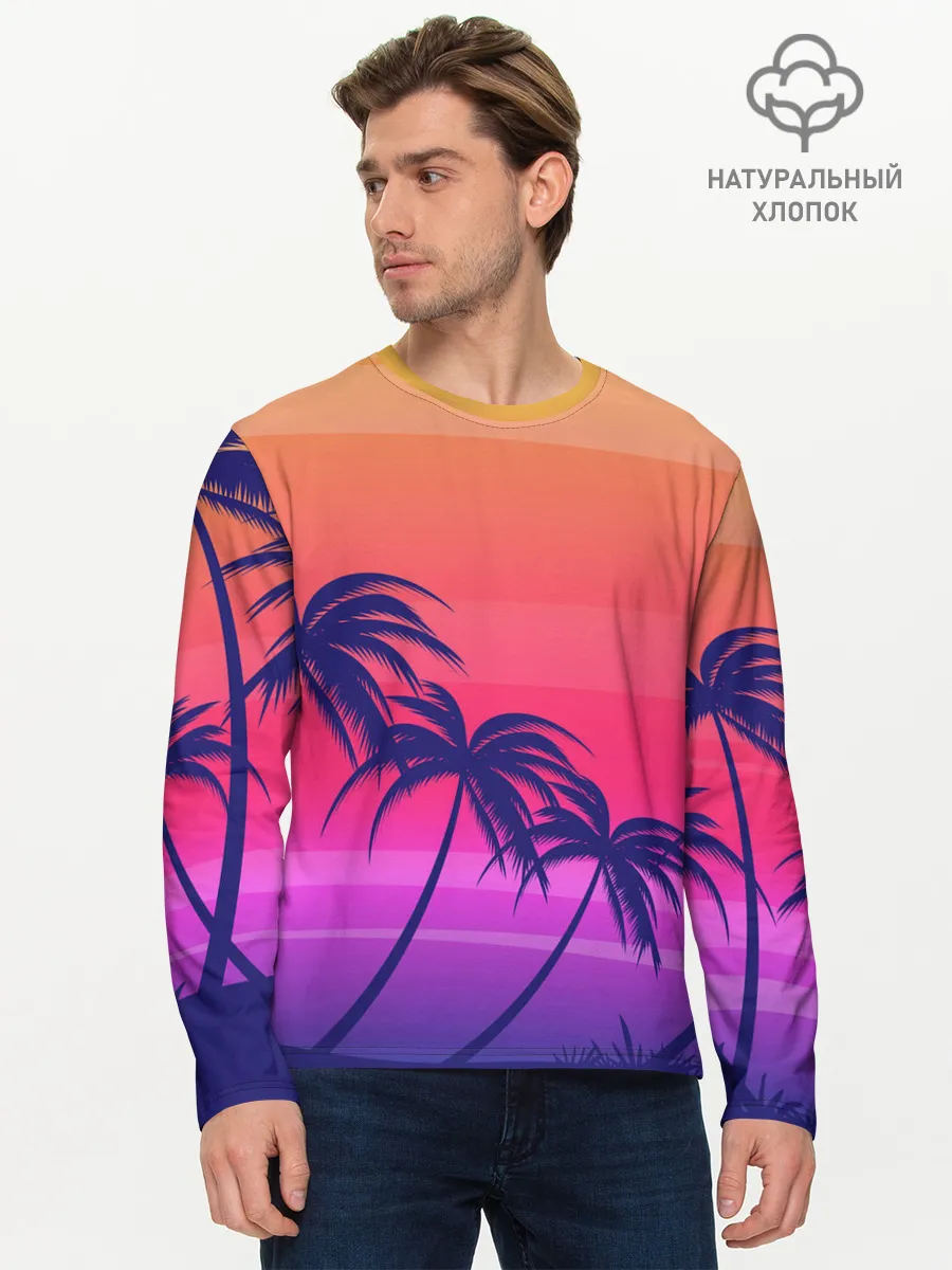 Мужской лонгслив базовый / Очеровательный закат