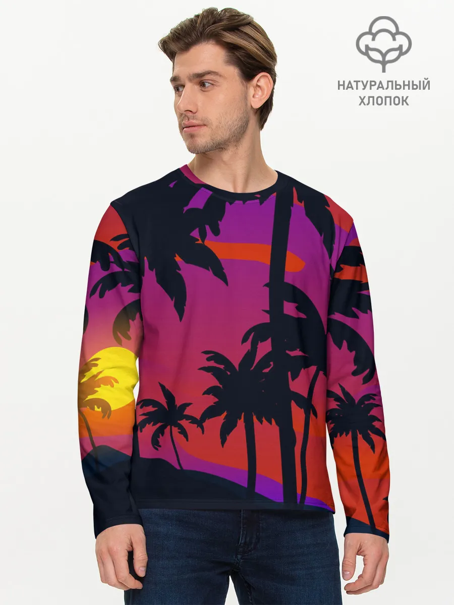 Мужской лонгслив базовый / Тропический пляж