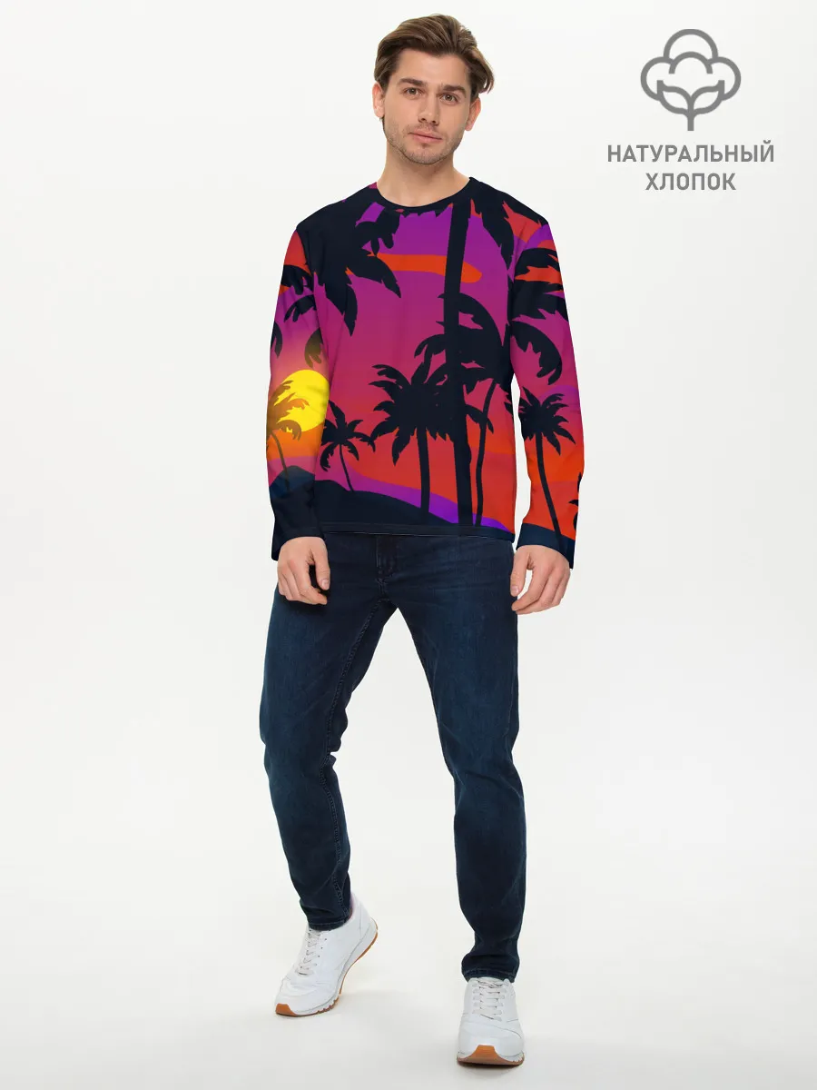 Мужской лонгслив базовый / Тропический пляж