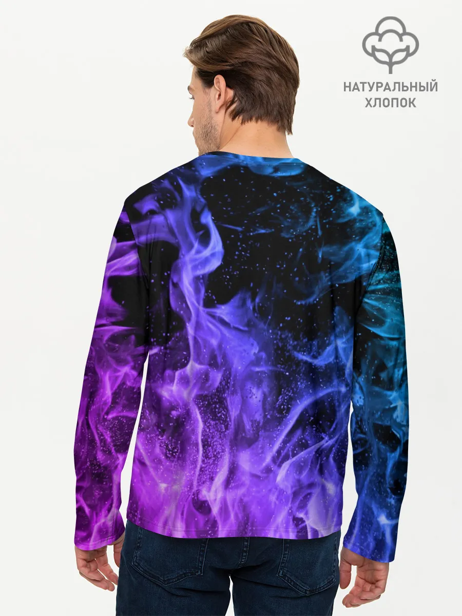 Мужской лонгслив базовый / ОГОНЬ НЕОН