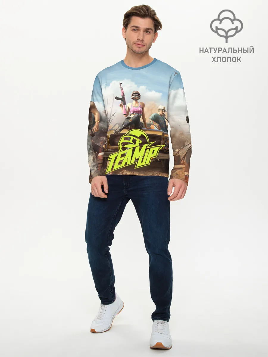 Мужской лонгслив базовый / PUBG team up