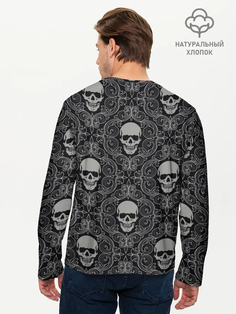 Мужской лонгслив базовый / Орнамент Черепа