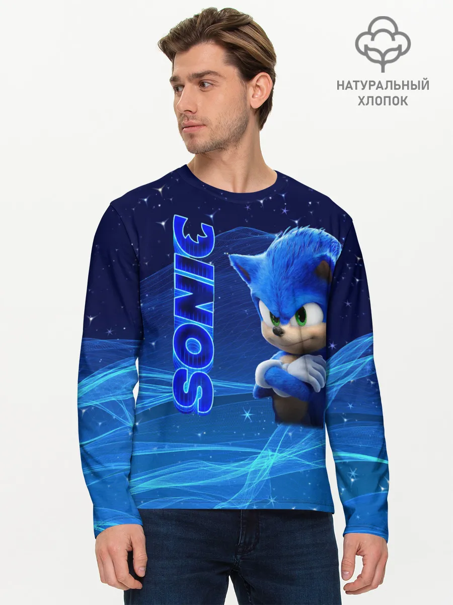 Мужской лонгслив базовый / соник