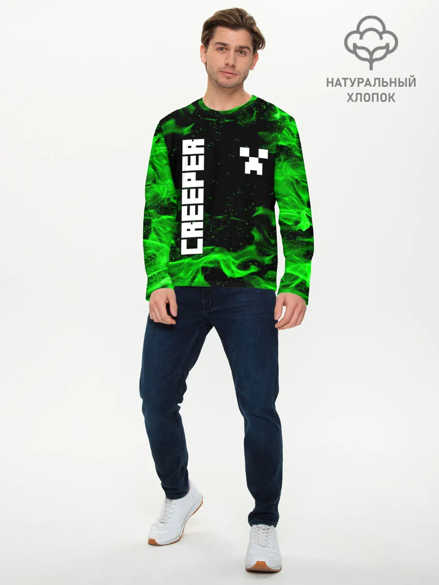 Мужской лонгслив базовый / MINECRAFT CREEPER
