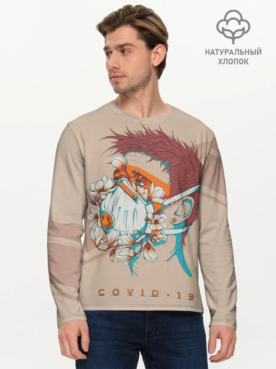 Мужской лонгслив базовый / Коронавирус