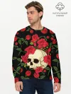 Мужской лонгслив базовый / Skull | Roses