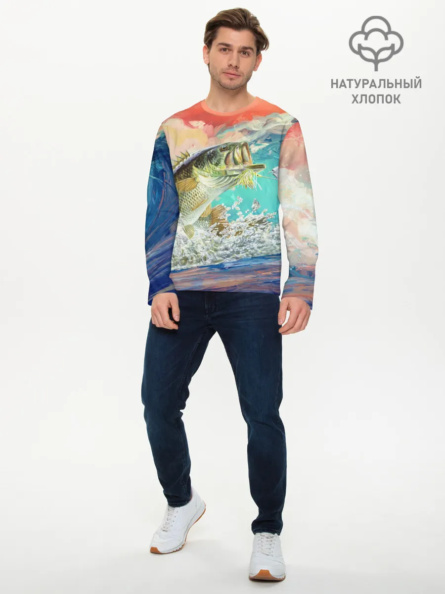 Мужской лонгслив базовый / Клёвая Рыбалка