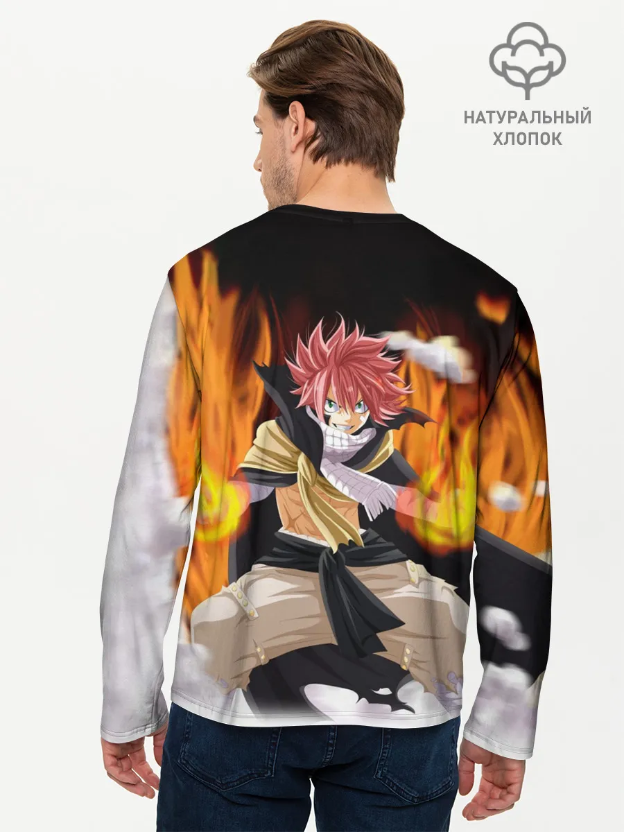 Мужской лонгслив базовый / Fairy Tail воинственный Нацу
