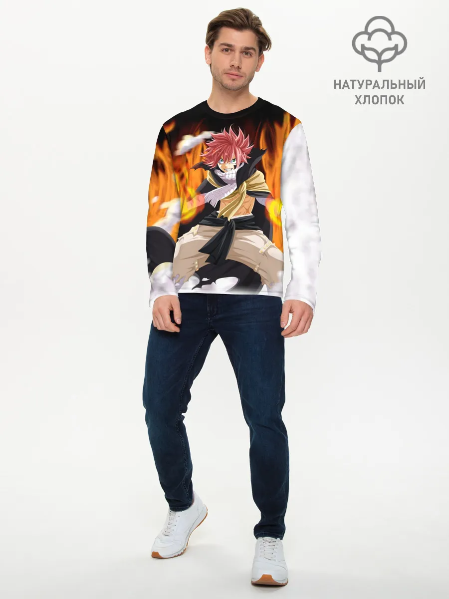 Мужской лонгслив базовый / Fairy Tail воинственный Нацу