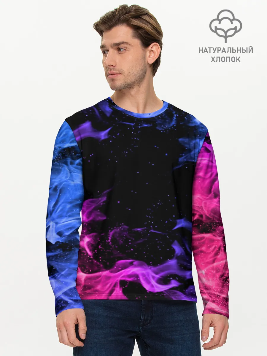 Мужской лонгслив базовый / ОГОНЬ НЕОН