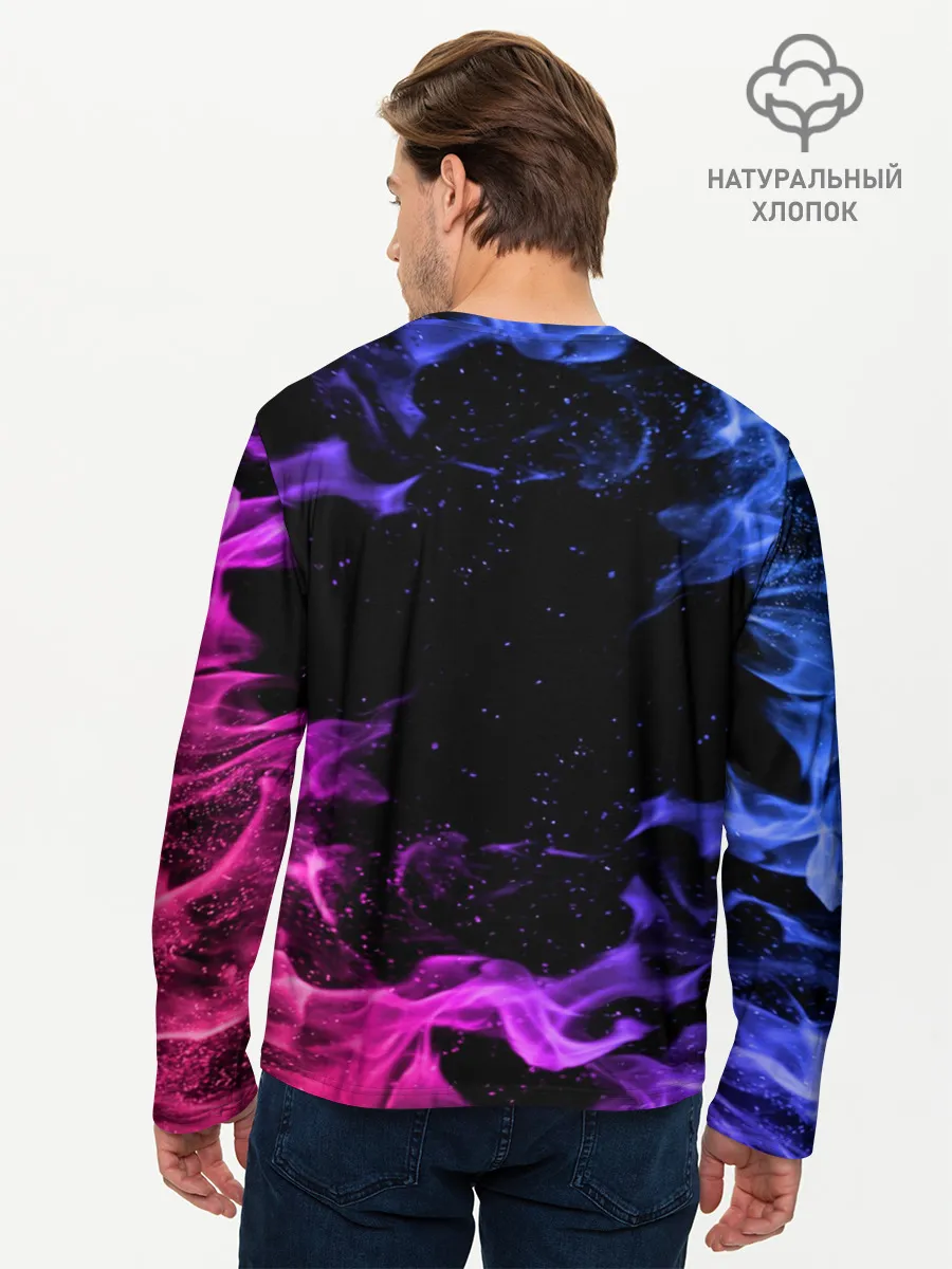 Мужской лонгслив базовый / ОГОНЬ НЕОН