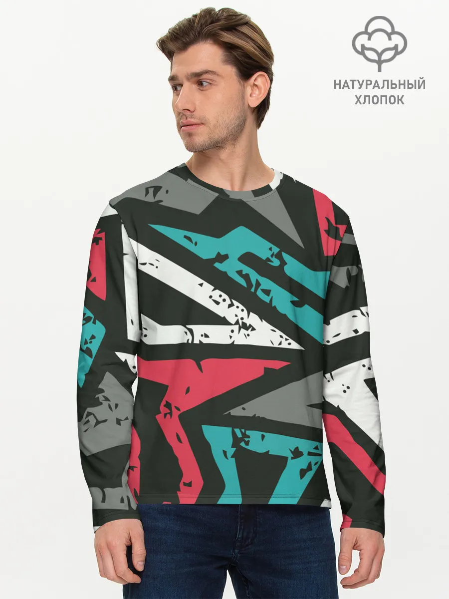 Мужской лонгслив базовый / Geometric Abstraction
