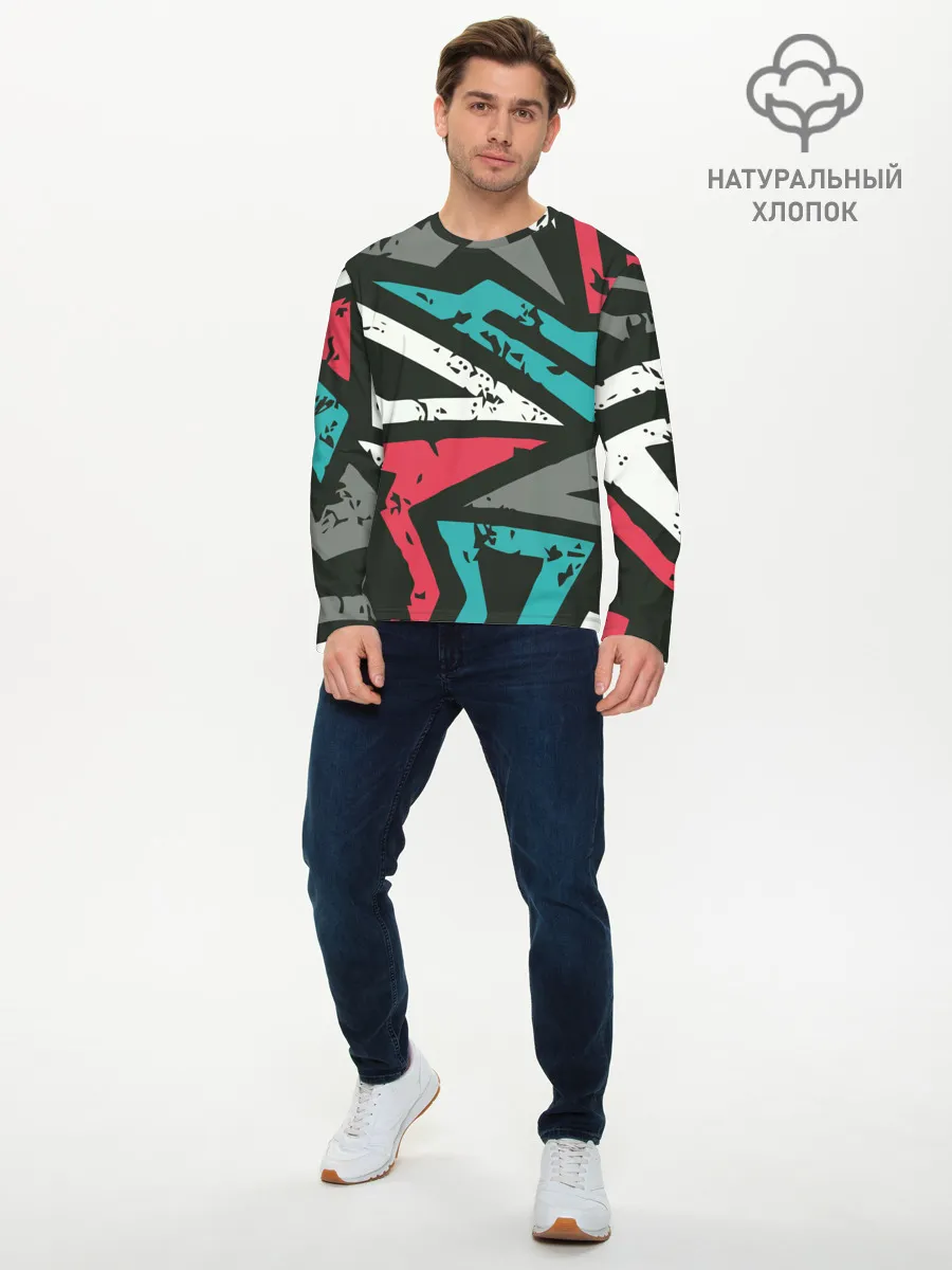 Мужской лонгслив базовый / Geometric Abstraction