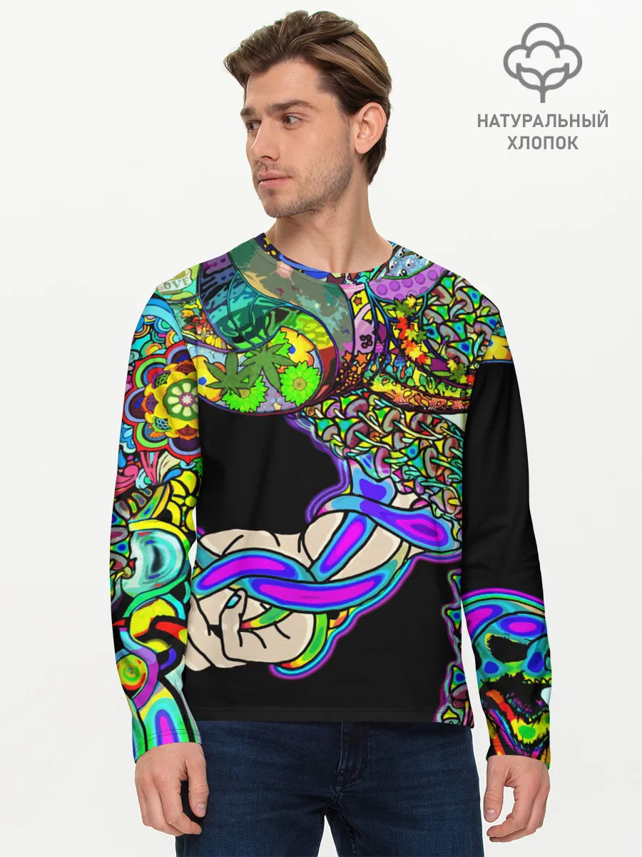 Мужской лонгслив базовый / ПСИХОДЕЛИКА NEW