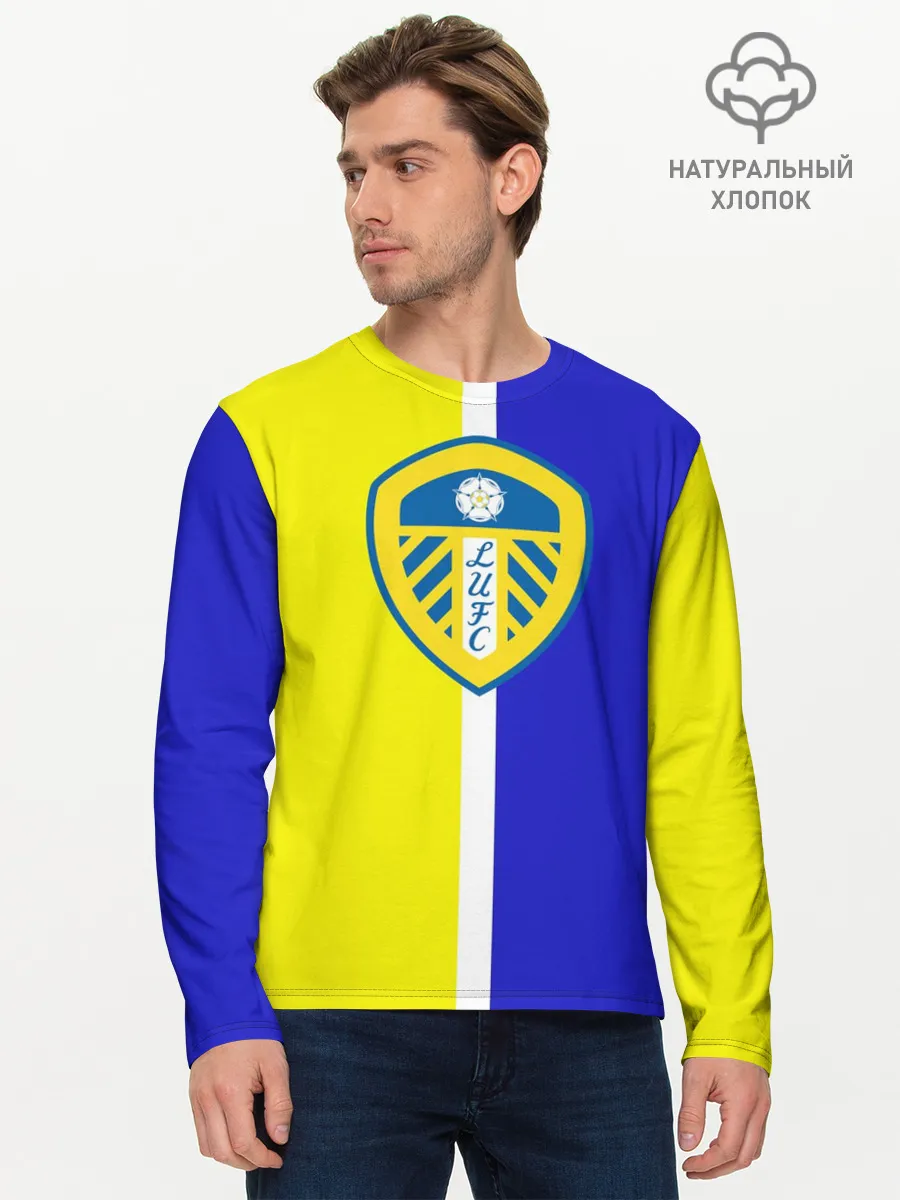 Мужской лонгслив базовый / Лидс Юнайтед 3D