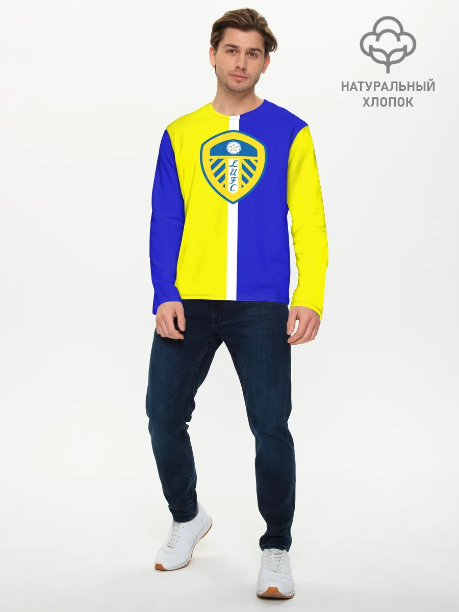 Мужской лонгслив базовый / Лидс Юнайтед 3D